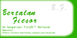 bertalan ficsor business card